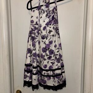 Hot Topic Purple and White Strapless Sundress